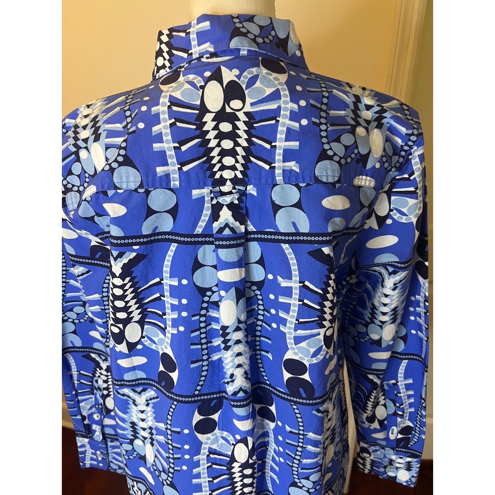 Jude Connally Blue Seaside Catch Print Tunic Top Womens M NEW - Picture 10 of 12